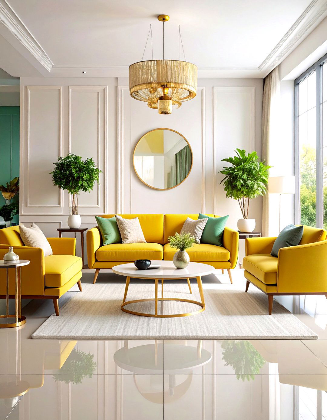 Symmetrical Balance Zen Living Room with Harmonious Arrangement - 20 Zen Living Room Ideas