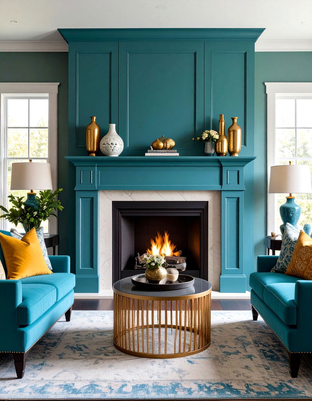 Symmetrical Fireplace Mantel - 20 Symmetrical Living Room Ideas