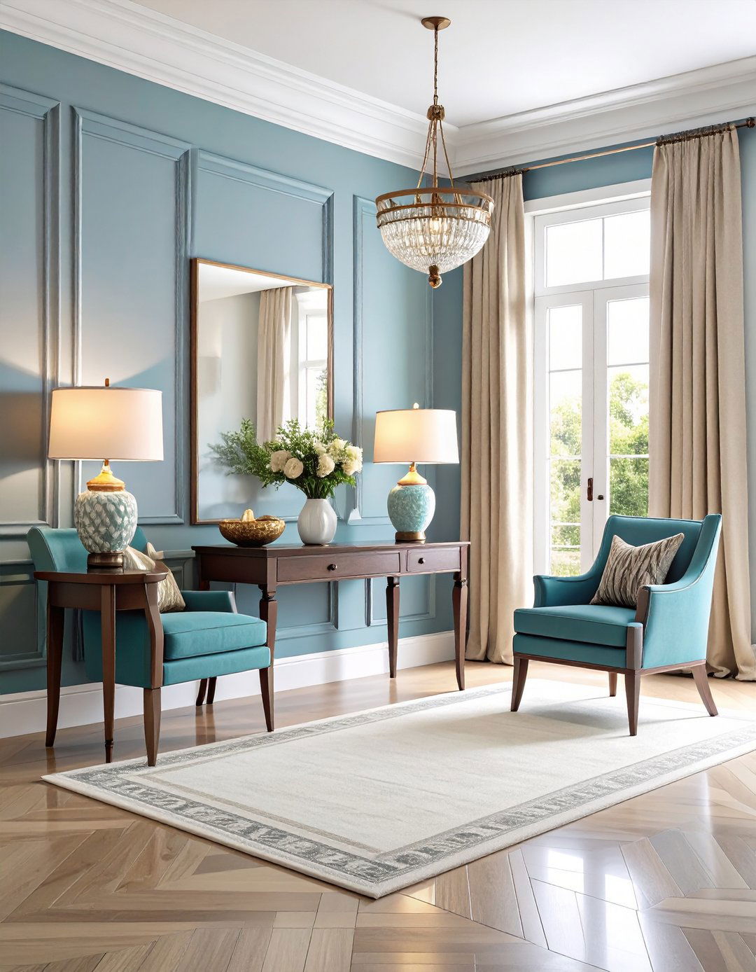 Symmetrical Lamp Entryway Table Setup - 20 entryway table decor ideas