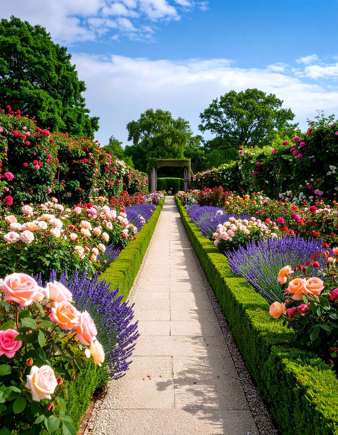 Symmetrical Rose Beds Creating a Perfumed Formal Garden - 20 Formal Garden Ideas
