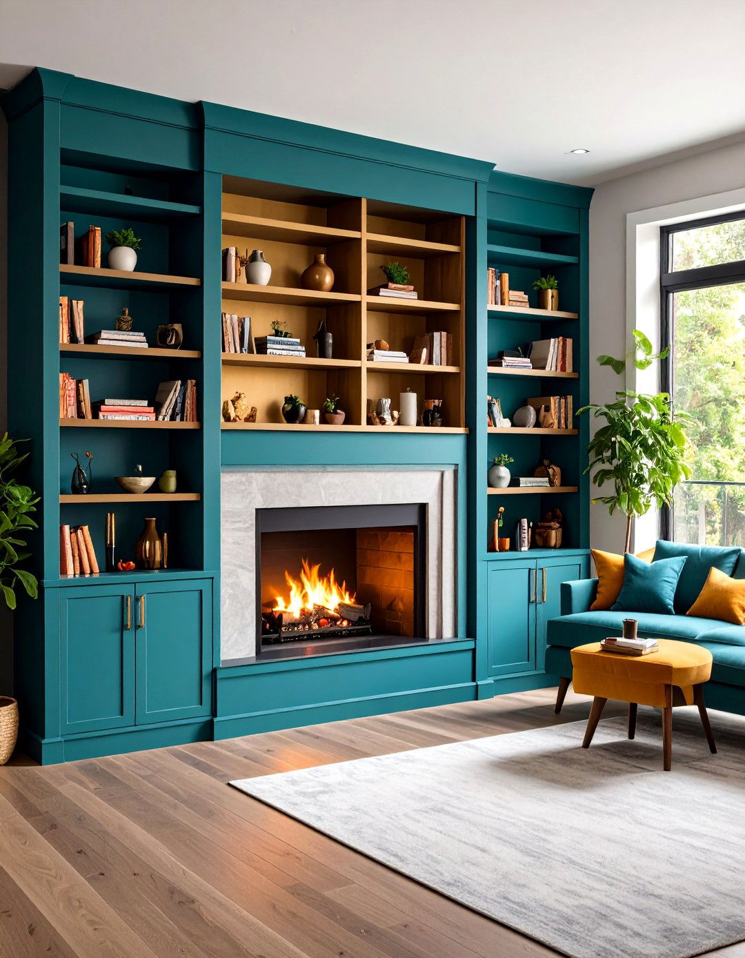 Symmetrical Shelving Units - 20 Symmetrical Living Room Ideas