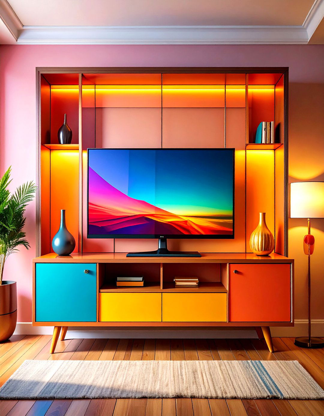 TV in a Mirror Cabinet - 20 Small Living Room Ideas With Tv