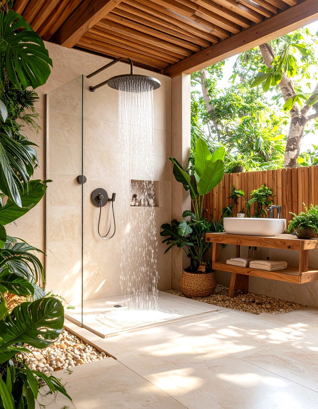 Tadelakt Plaster Doorless Walk In Shower - 20 Doorless Walk In Shower Ideas