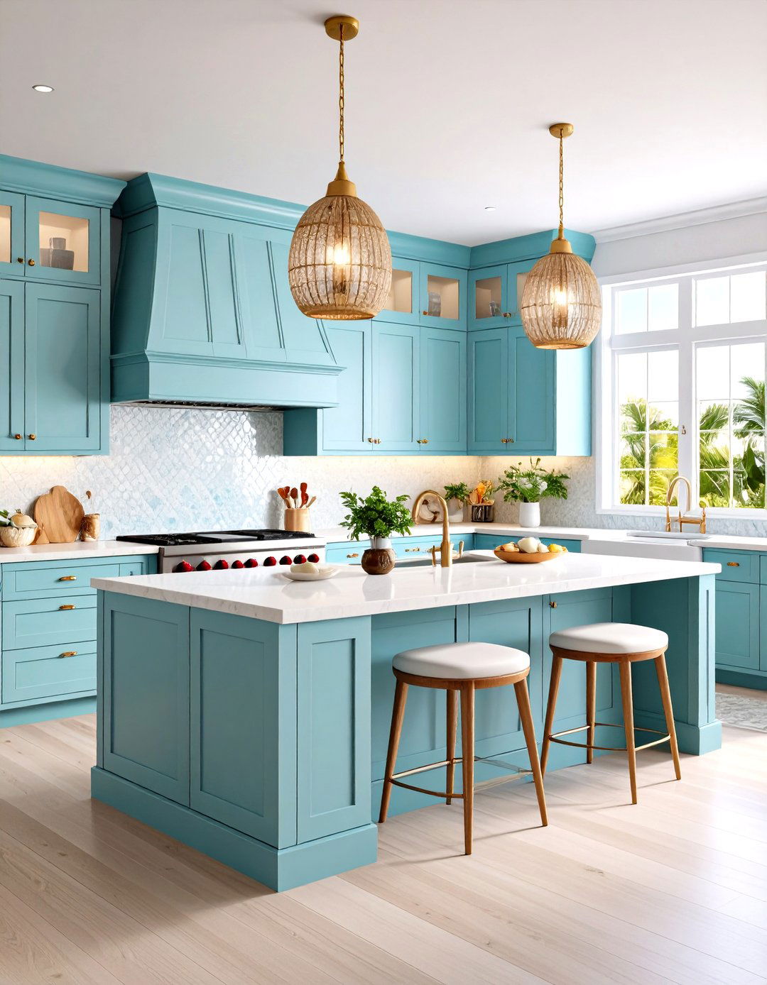 Tahitian Lagoon Tropical Kitchen - 20 Tropical Kitchen Ideas