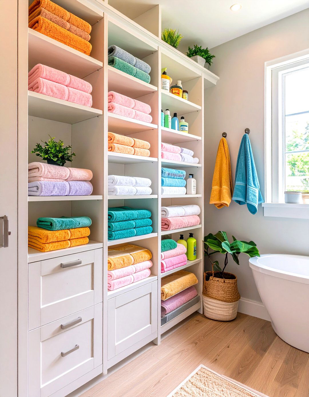 Take Advantage of the Entire Wall - 20 Small Bathroom Storage Ideas