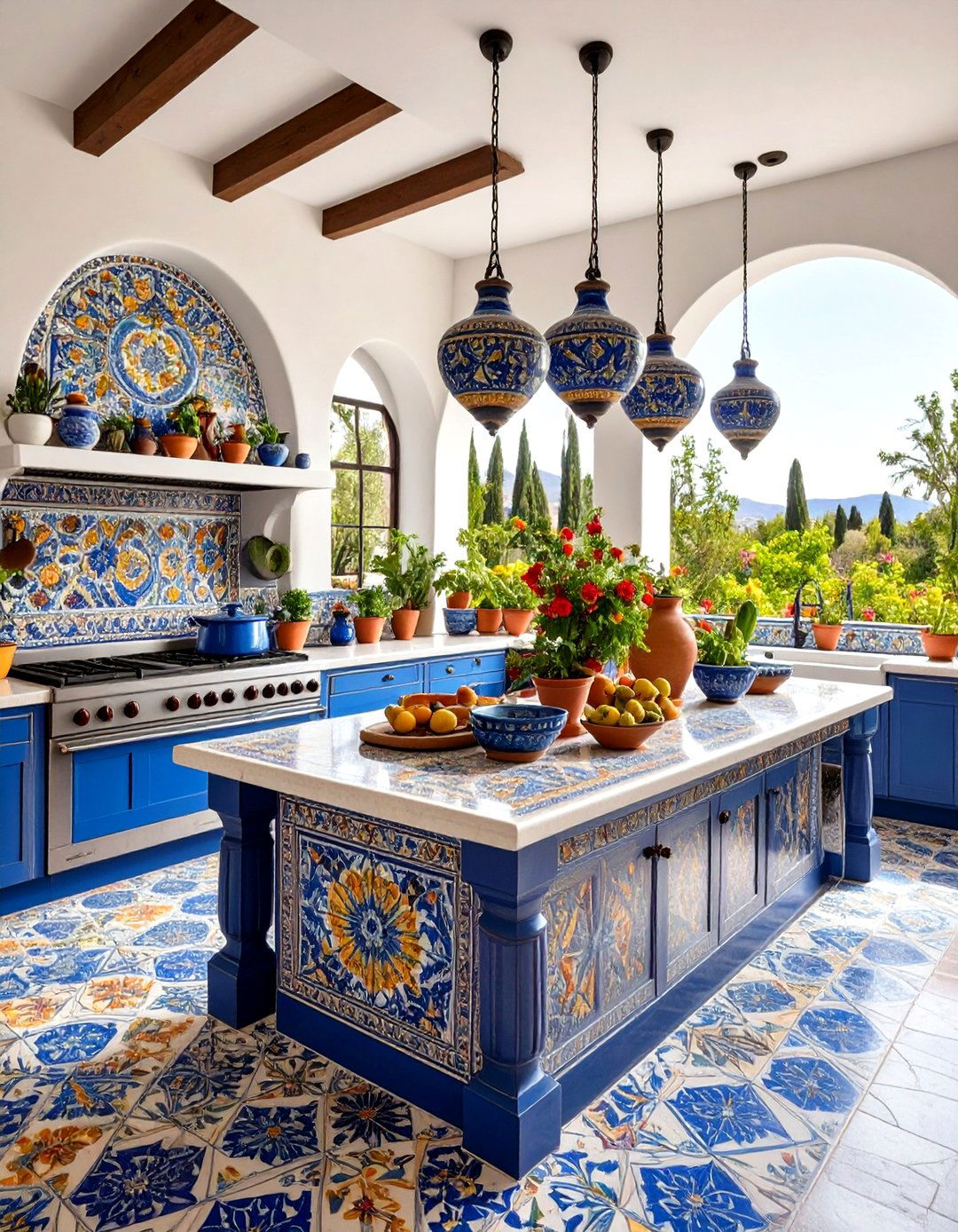Talavera Mosaic Mexican Outdoor Kitchen - 20 Mexican Outdoor Kitchen Ideas