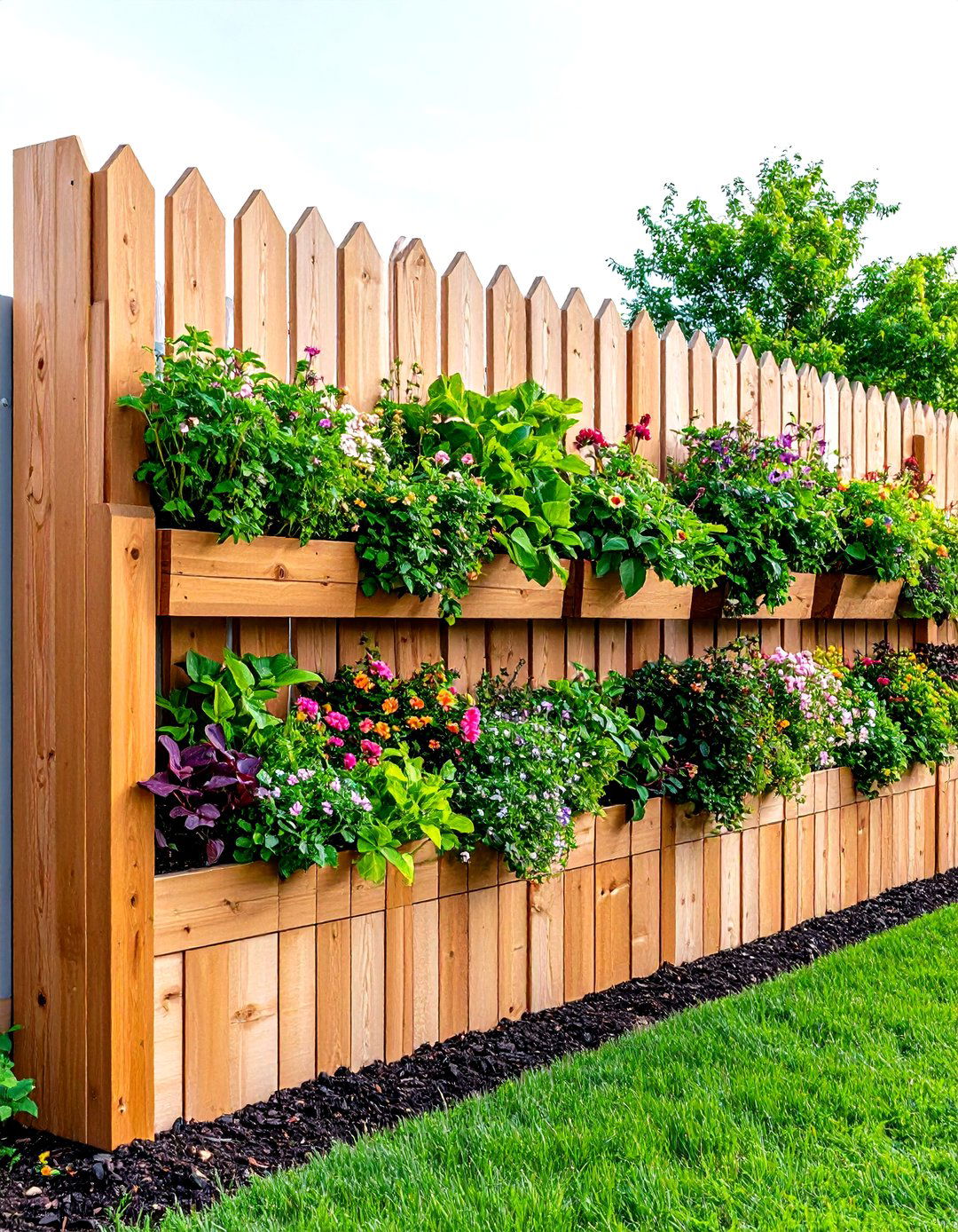 Tall Planter Box Fence - 20 Small Garden Fence Ideas