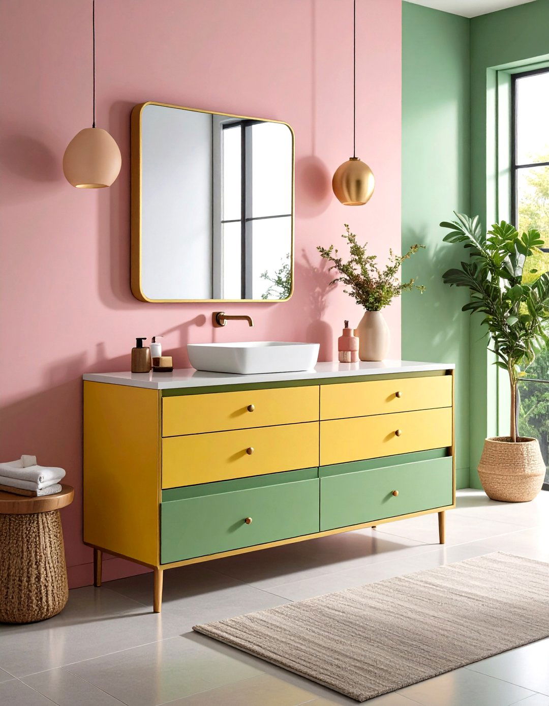 Tall and Slim Vanity with Drawers - 20 Small Bathroom Vanity Ideas