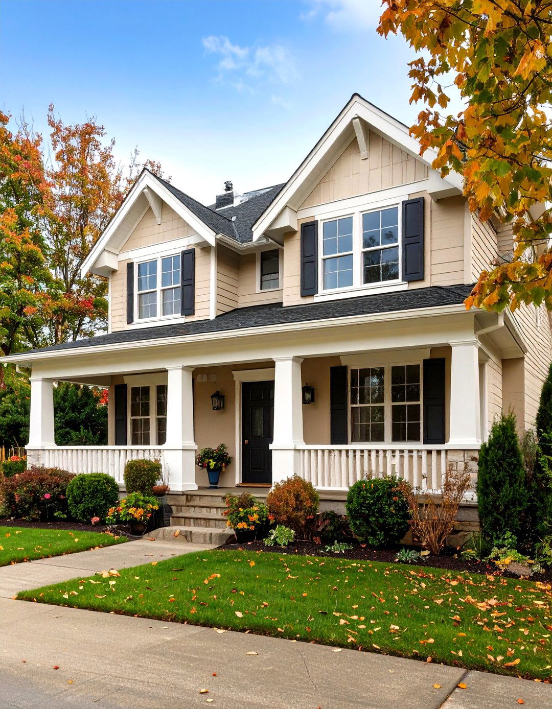 Tan Timber Frame Elements with Black Steel Infill - 20 Tan House With Black Trim Design Ideas