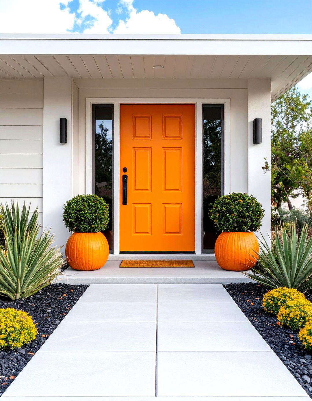 Tangerine Orange Mid Century Front Door - 20 Mid Century Front Door Colors