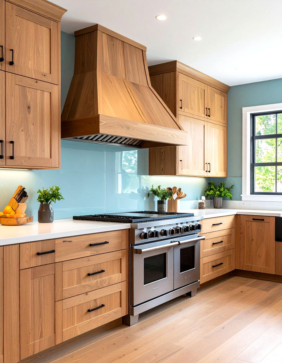 Tapered Wood Range Hoods Create a Quiet Focal Point - 20 Craftsman Kitchen Ideas