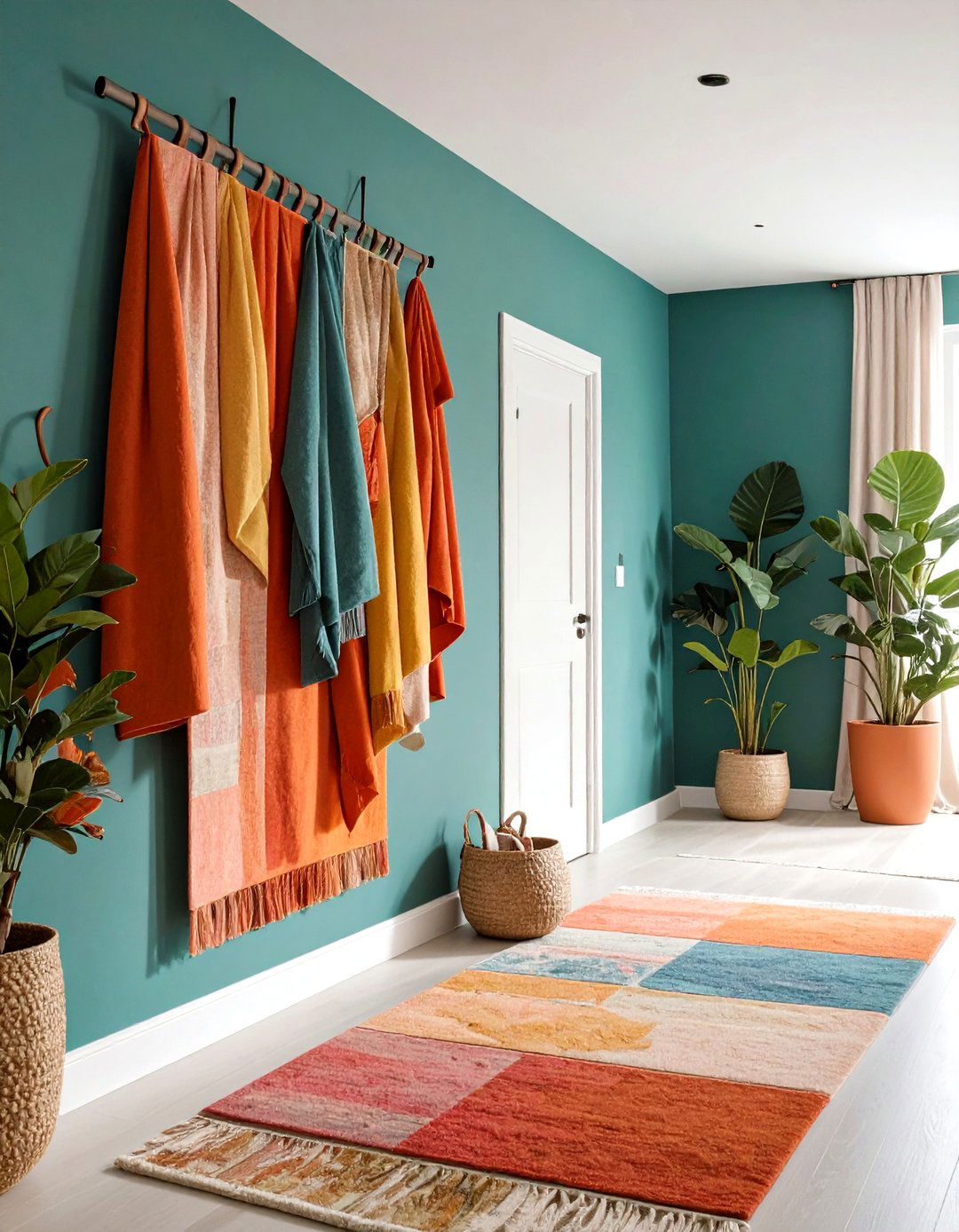Tapestry Accent Wall - 20 Boho Hallway Ideas