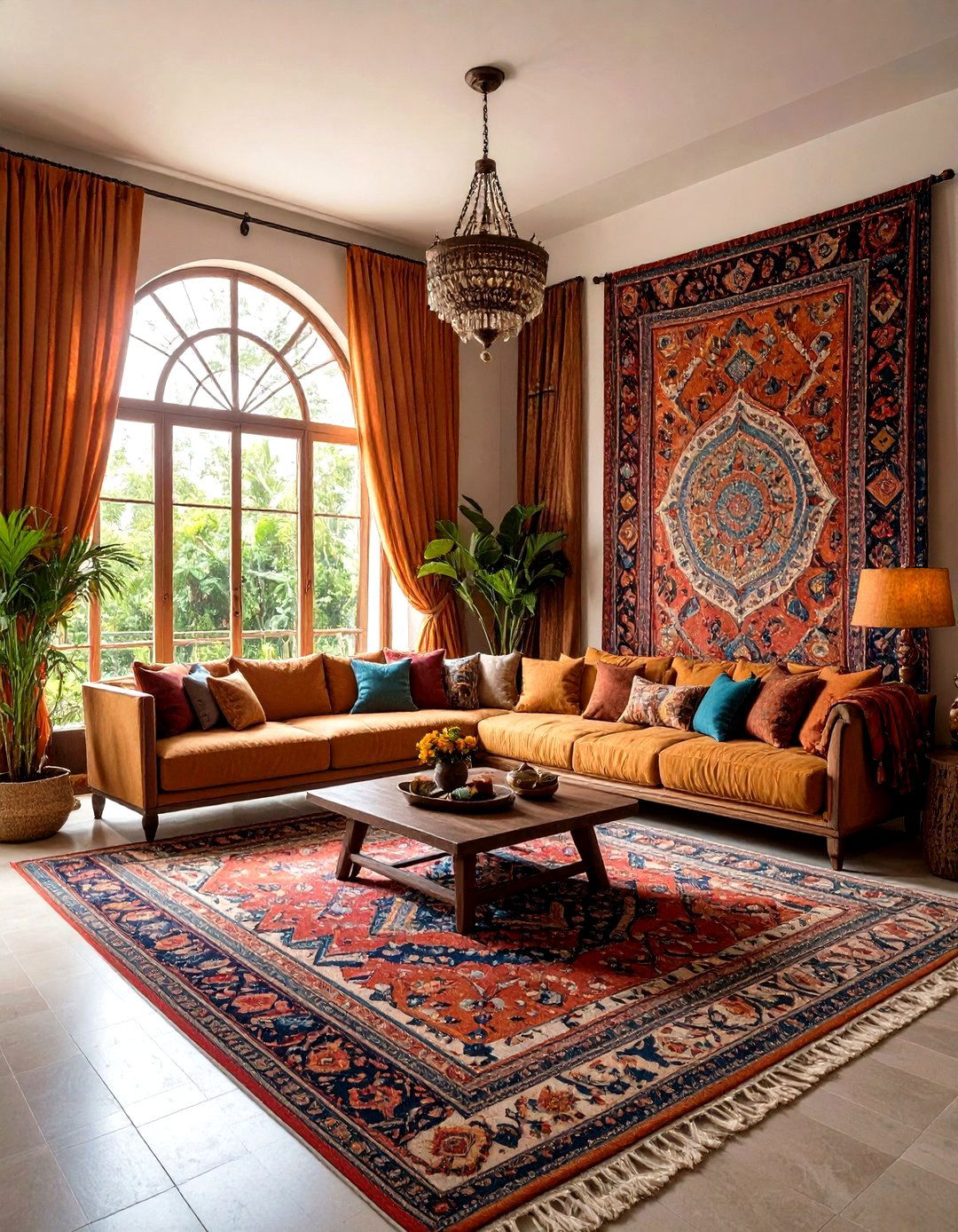 Tapestry Turned Curtain for Statement Art - 20 Boho Curtain Ideas