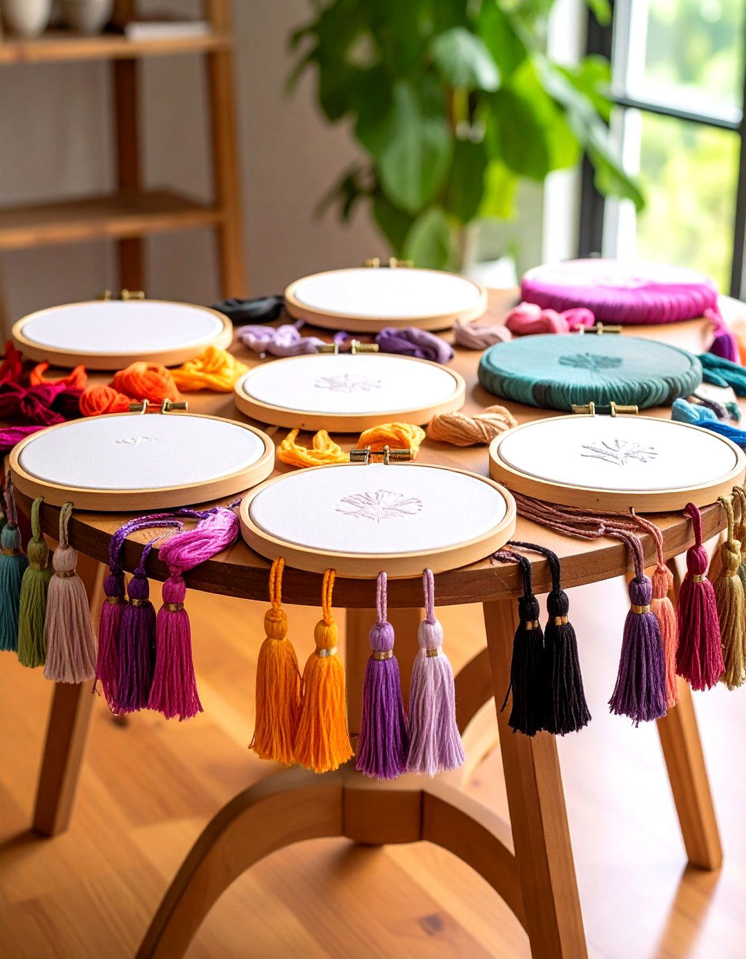 Tassel Hoop Rainbow Graduation Centerpiece - 20 Graduation Centerpiece Ideas
