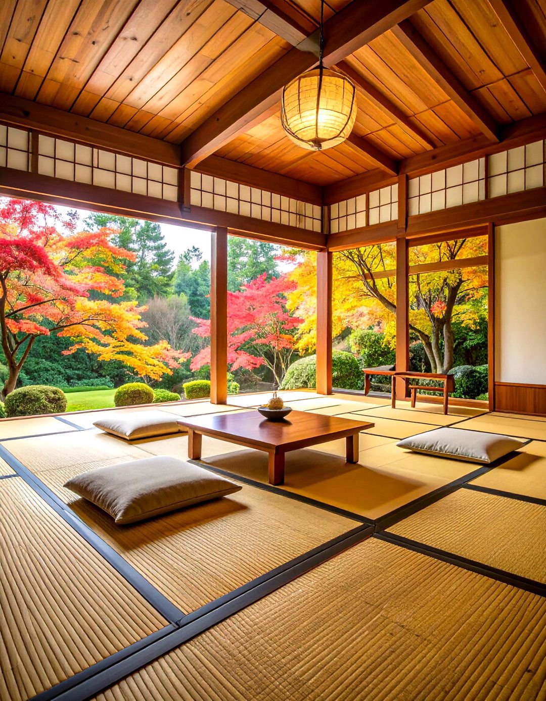 Tatami Mat Zen Living Room with Traditional Japanese Flooring - 20 Zen Living Room Ideas