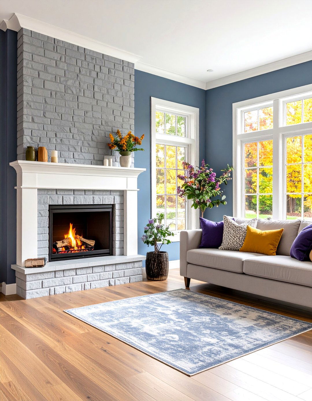 Taupe Gray Painted Brick Fireplace - 20 Painted Brick Fireplace Ideas