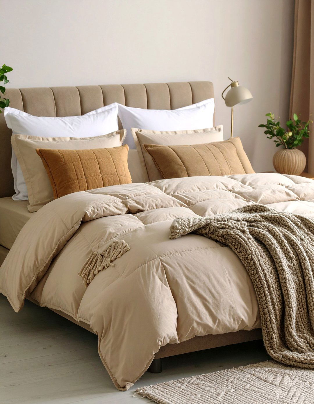Taupe Upholstered Headboard - 20 Taupe Bedroom Ideas