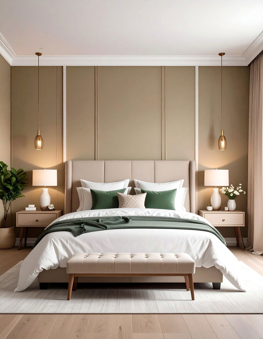Taupe and Metallic Accents - 20 Taupe Bedroom Ideas