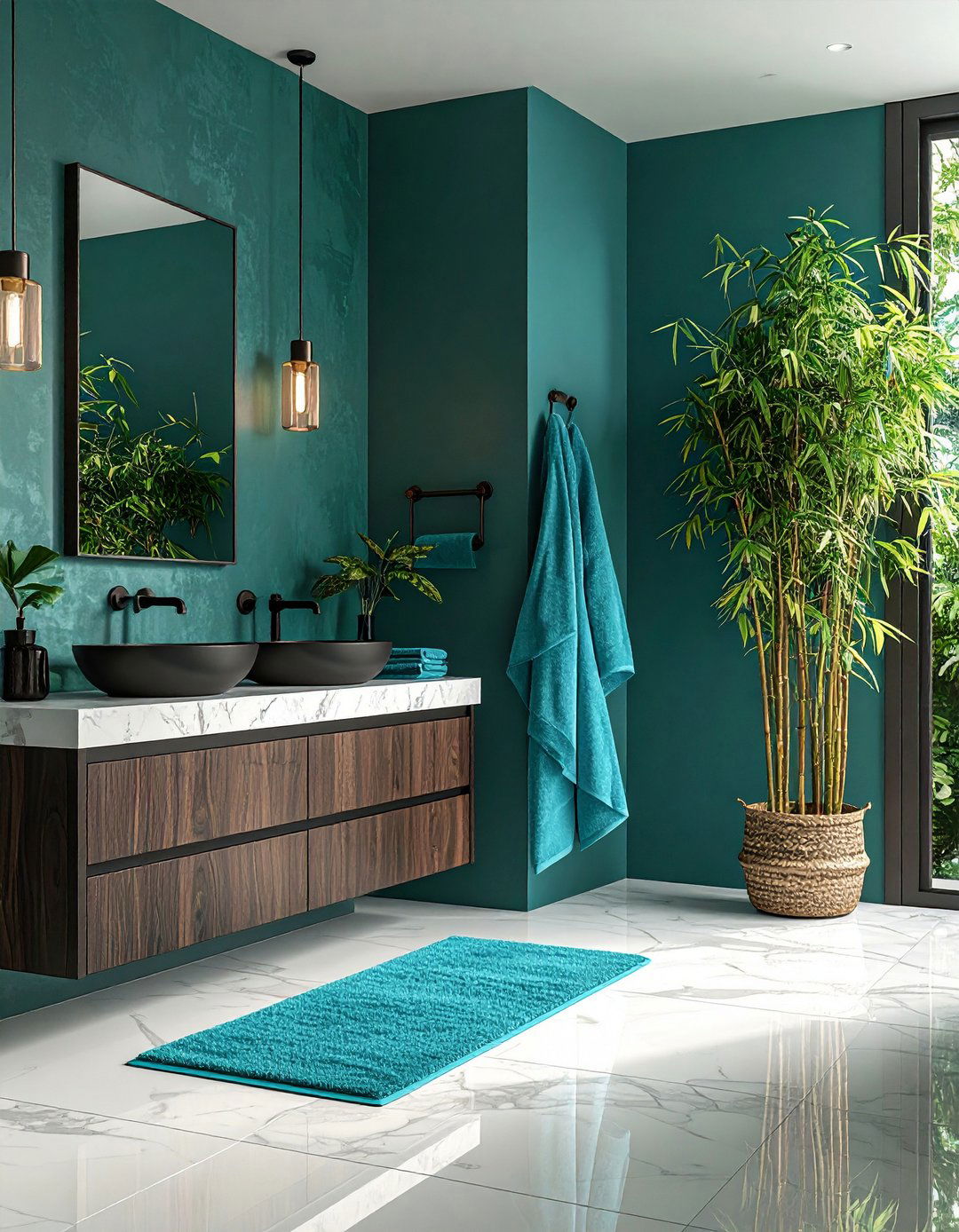 Tea Green and Turquoise Blue for Spa like Calm - 20 Blue and Green Color Combos for Decorating