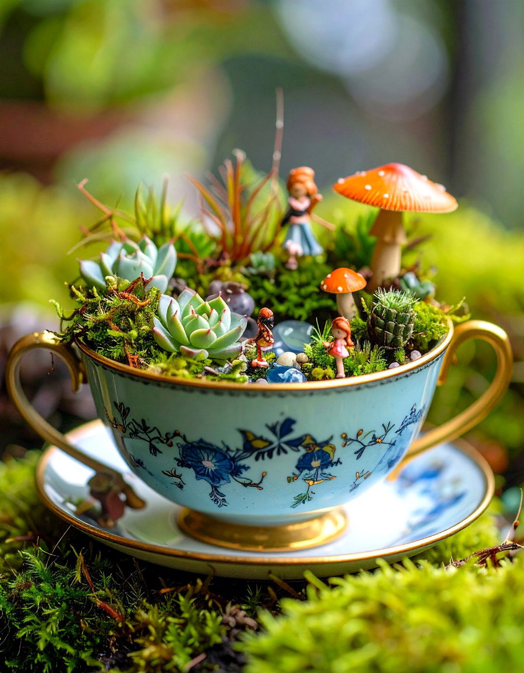 Teacup Fairy Garden Sanctuary - 20 Fairy Garden Ideas