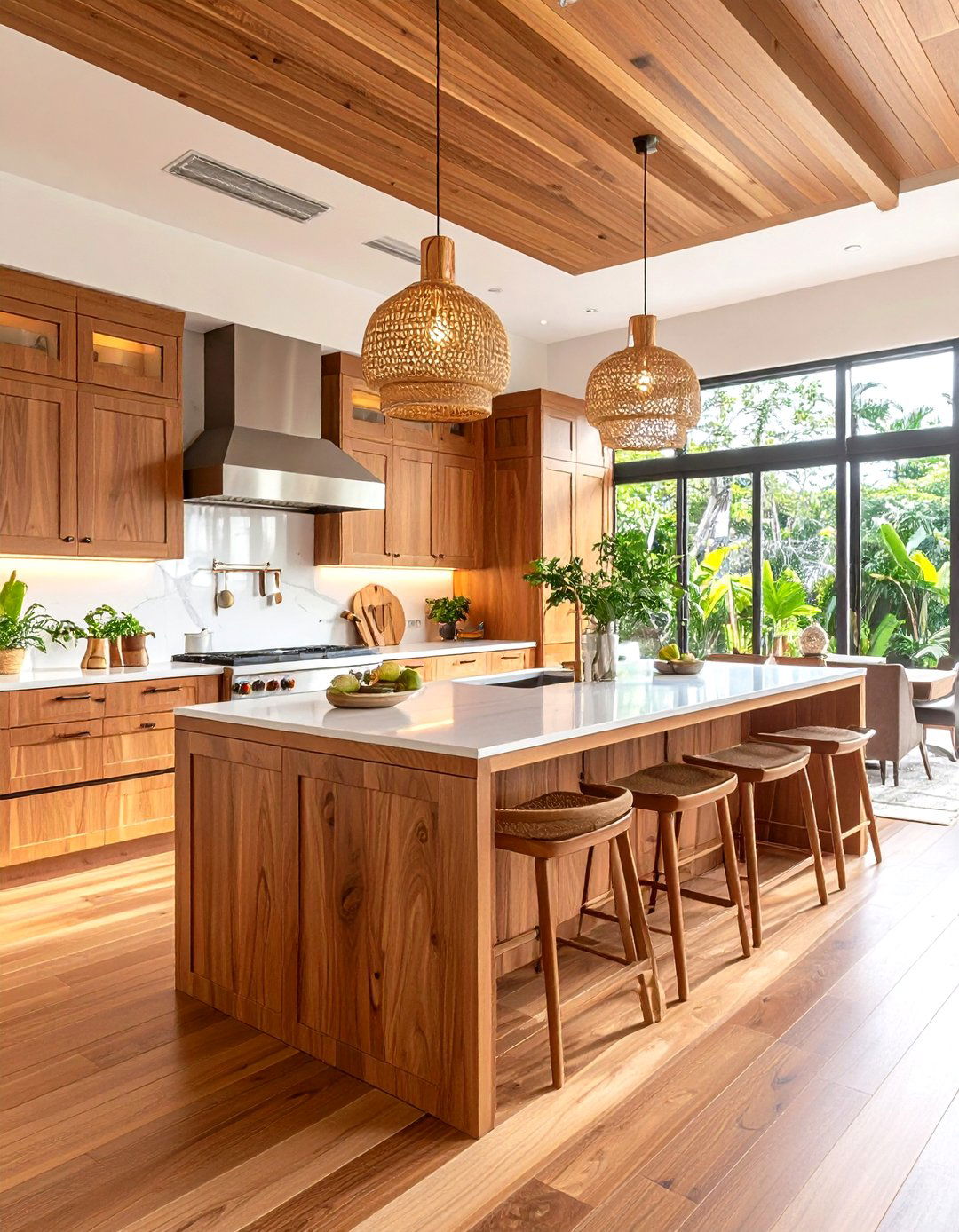 Teak Plantation Tropical Kitchen - 20 Tropical Kitchen Ideas