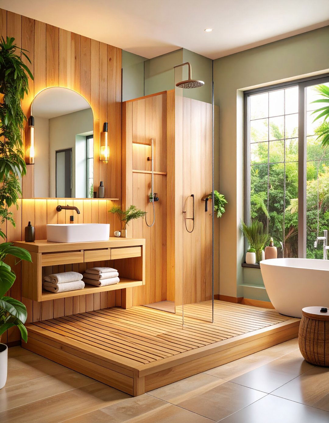 Teak Shower Bench Offers Lasting Luxury - 20 Bathroom Furniture Ideas