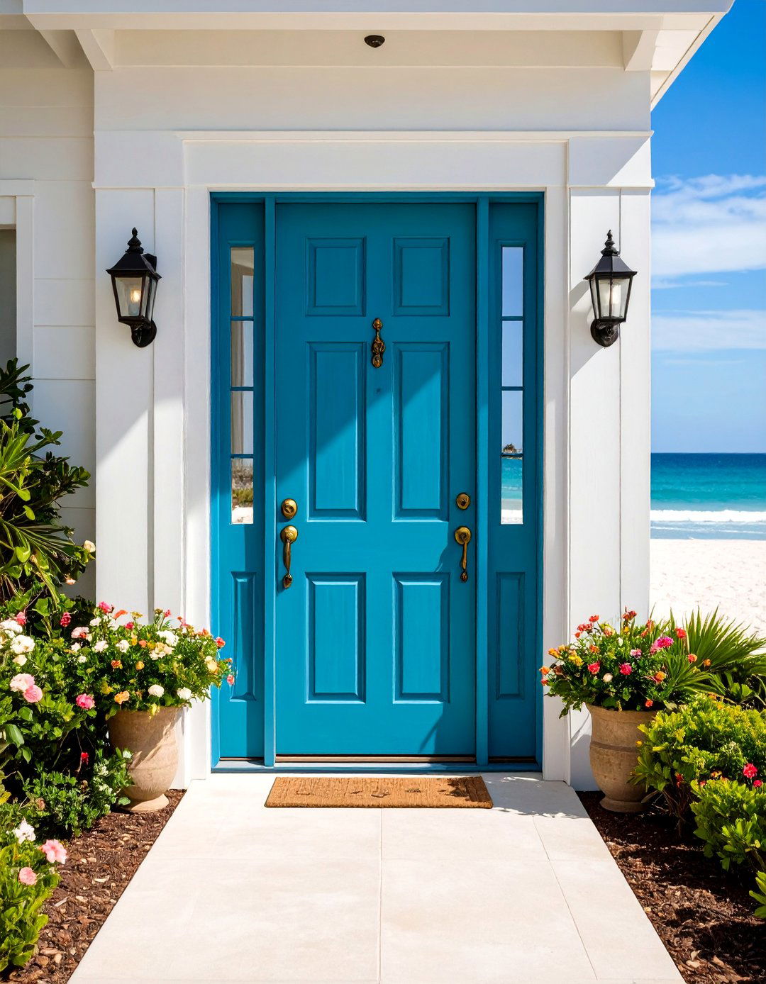Teal Blue Cedar Front Door - 20 Cedar Front Door Colors Ideas