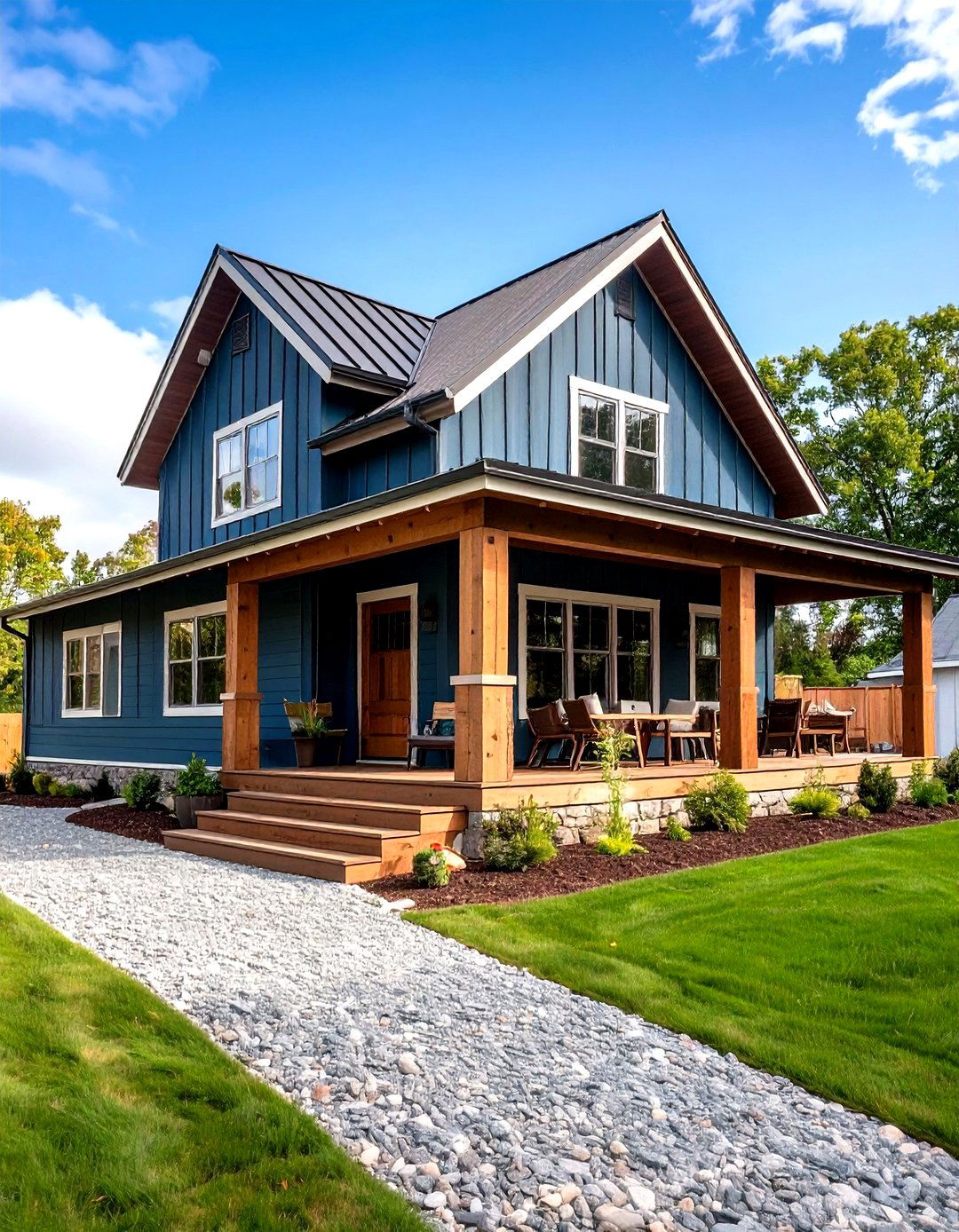 Teal Blue Exterior Home with Brown Roof Modern Farmhouse - 20 blue exterior home with a brown roof ideas