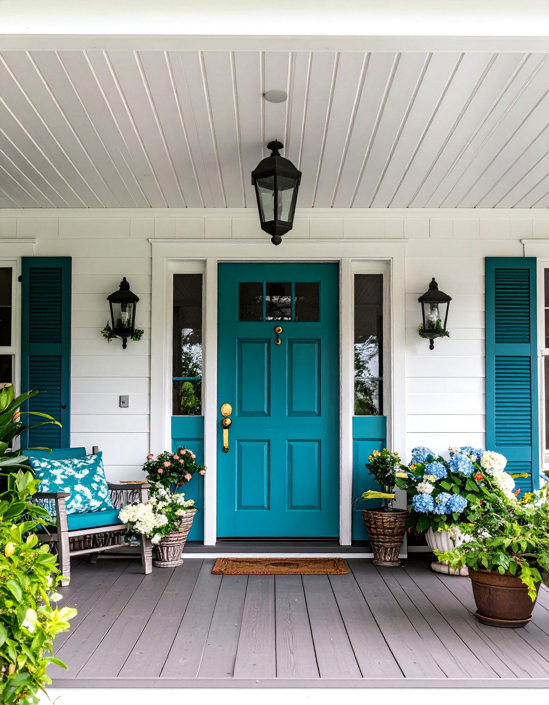 Teal Brown House Front Door Color - 20 Brown House Front Door Colors