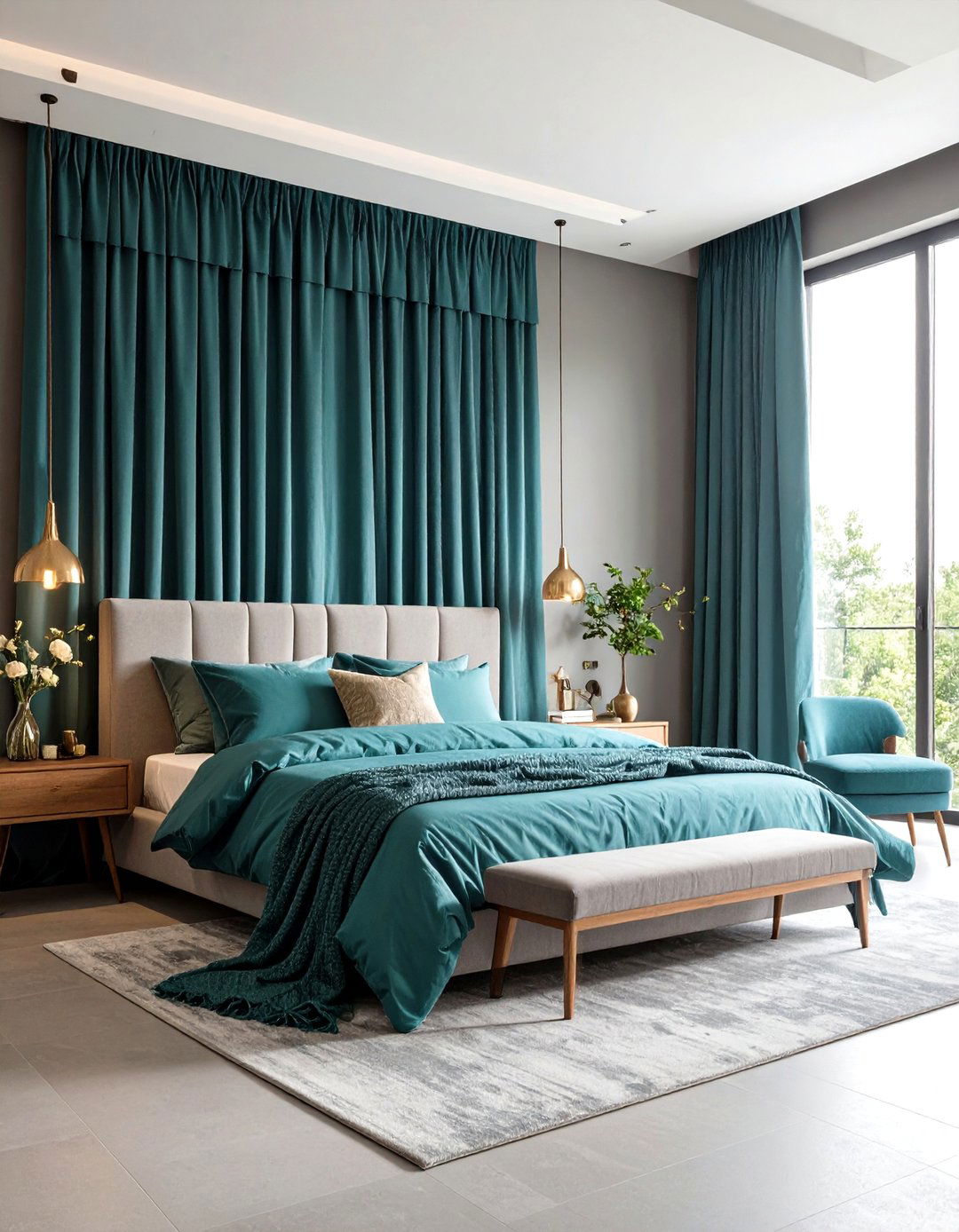 Teal Curtains for Gray Walls - 20 What Color Curtains Go With Gray Walls