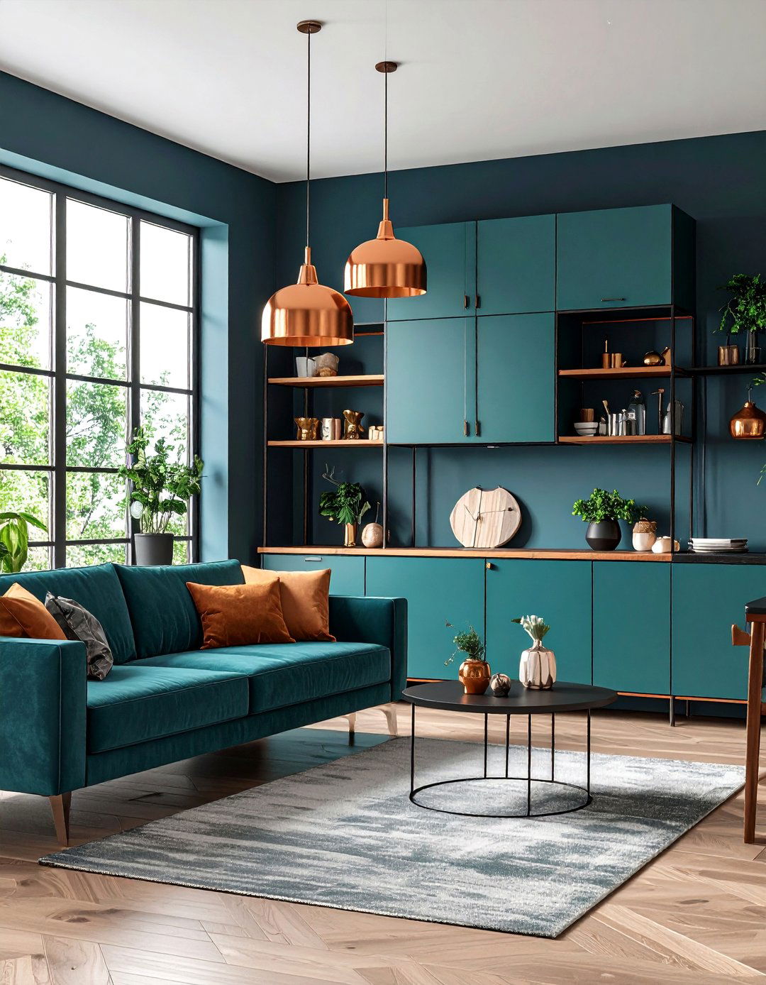 Teal Fireplace Focal Point - 20 Teal Living Room Ideas