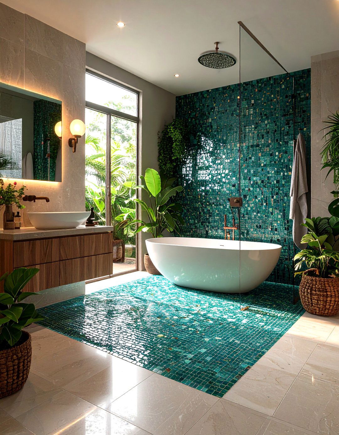 Teal Floating Vanity - 20 Teal Bathroom Ideas
