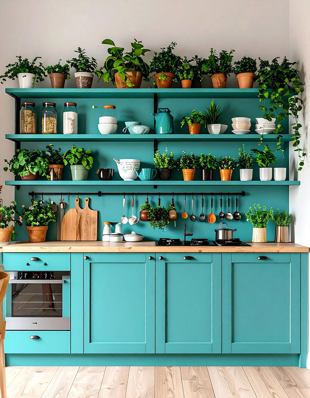 Teal Industrial Edge - 20 Teal Kitchen Ideas