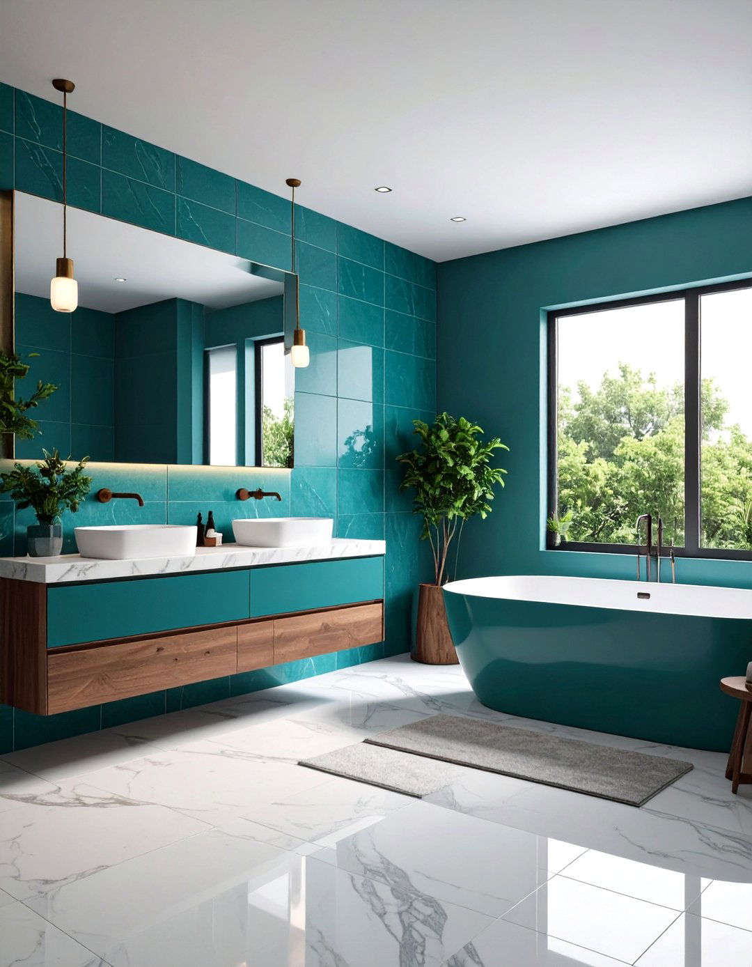 Teal Lighting Fixtures - 20 Teal Bathroom Ideas