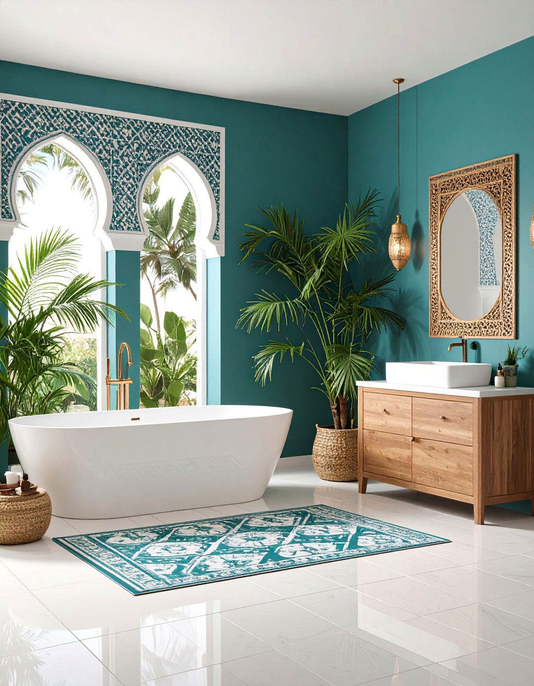 Teal Matte Tile - 20 Teal Bathroom Ideas