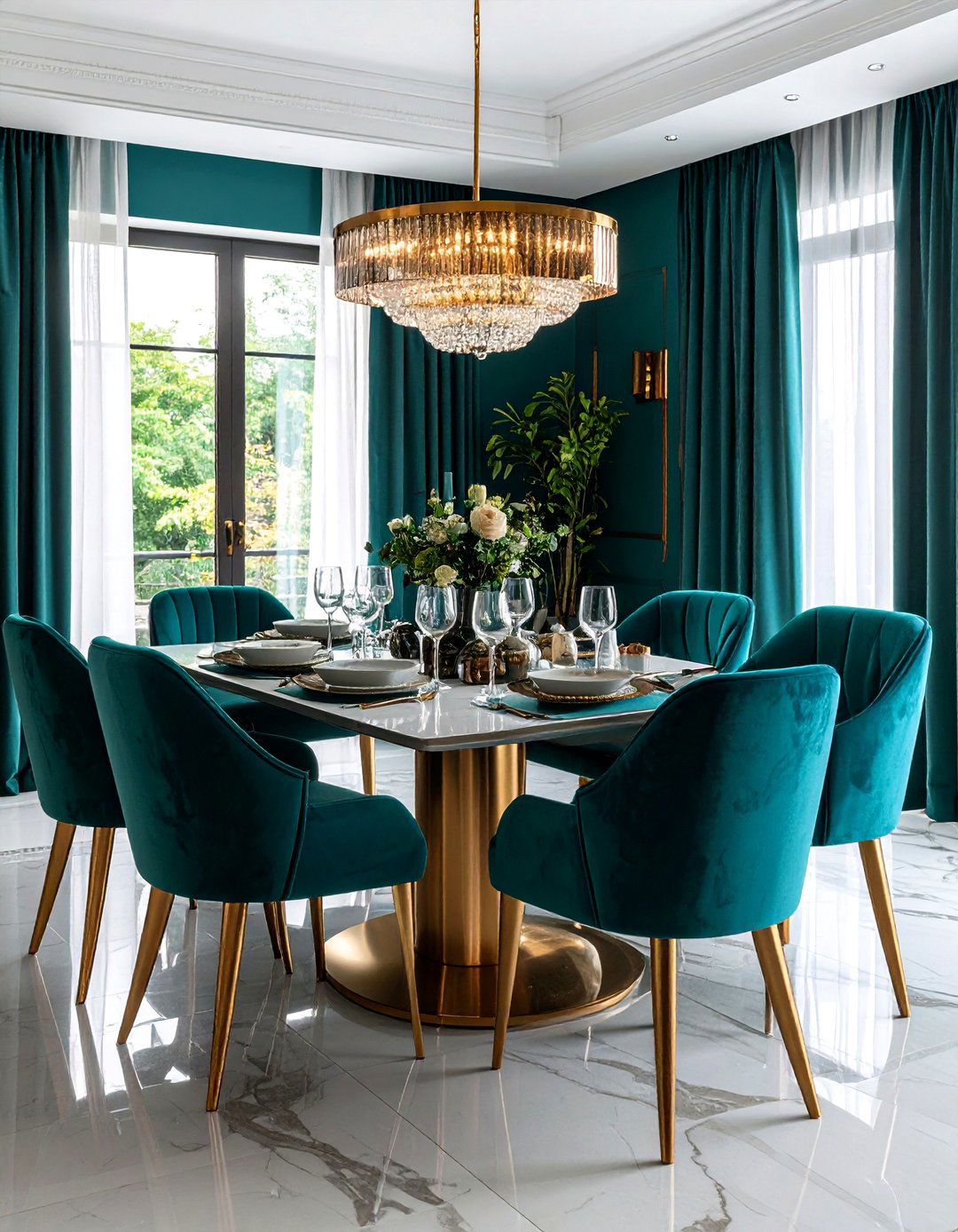 Teal Tabletop - 20 Teal Dining Room Ideas