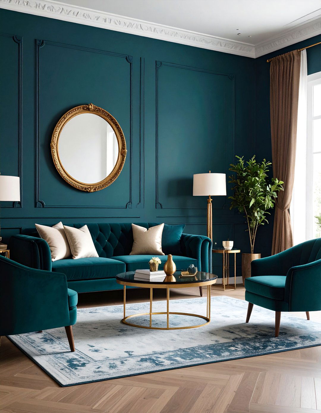 Teal and Blush Soft Contrast - 20 Teal Living Room Ideas