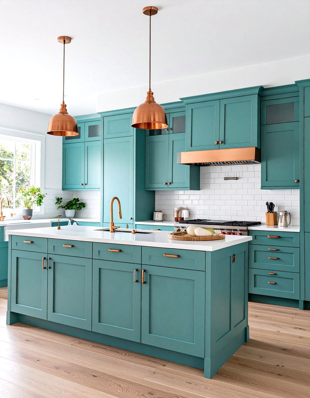 Teal and Copper Kitchen Color Vibrancy - 20 Kitchen Color Ideas