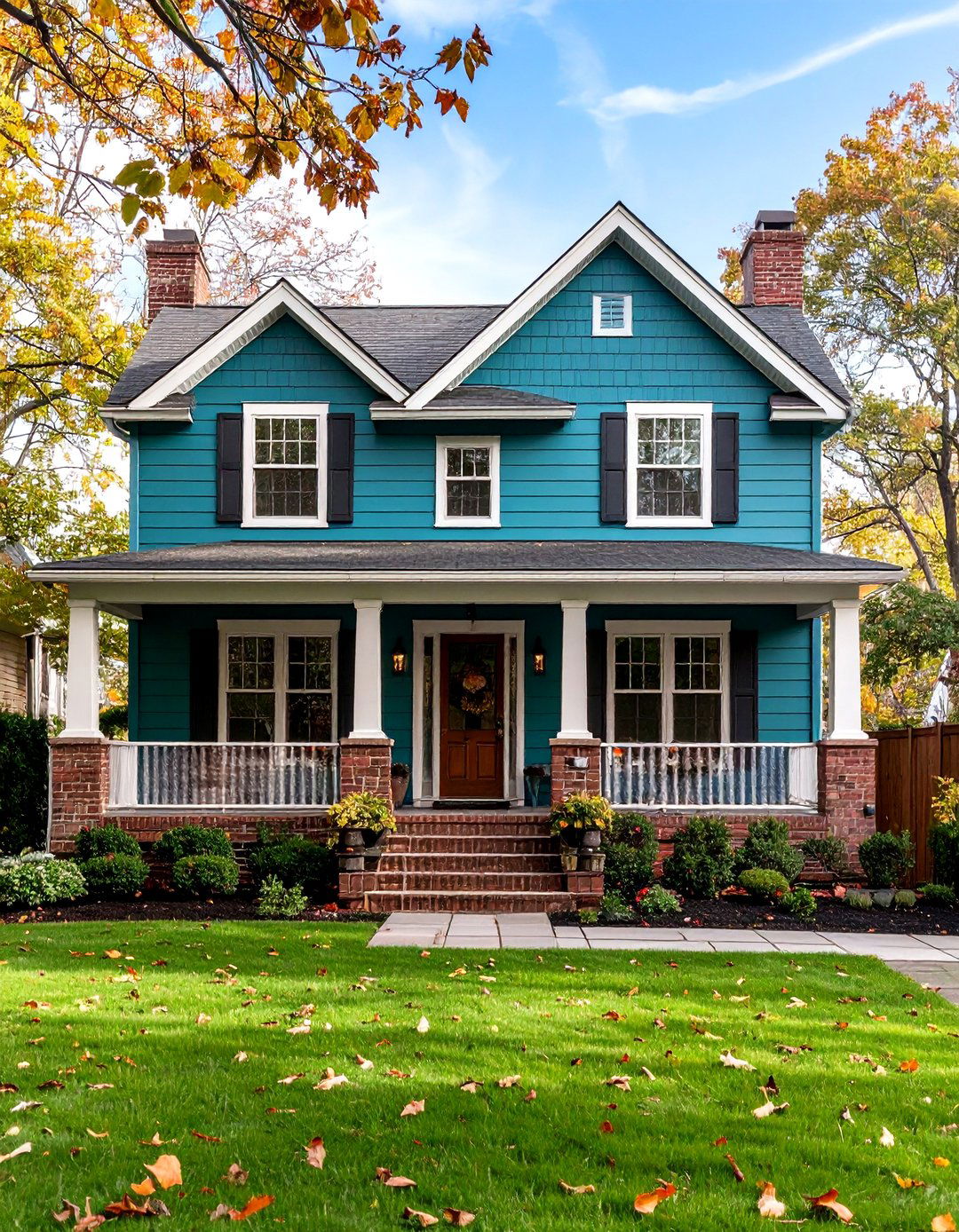 Teal and Greige Harmony - 20 Teal House Exterior Ideas