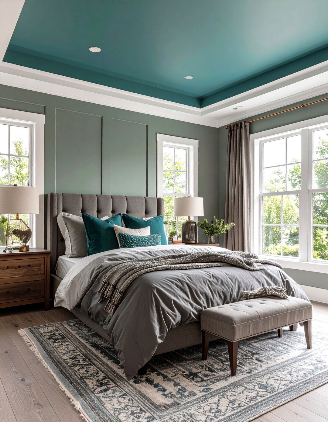 Teal and Grey Ombre Walls - 20 Teal and Grey Bedroom Ideas
