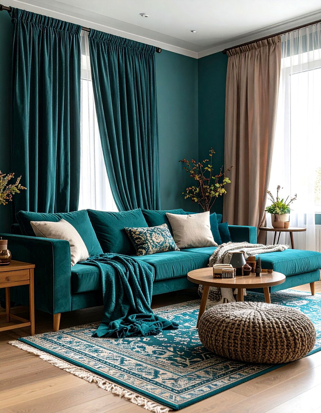 Teal and Marble Sophistication - 20 Teal Living Room Ideas