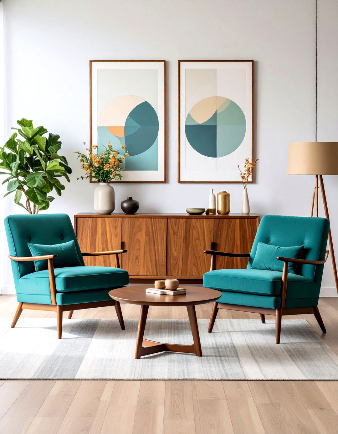 Teal and Terracotta Warmth - 20 Teal Living Room Ideas