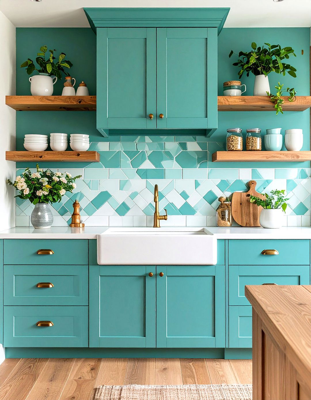 Teal and White Minimalism - 20 Teal Kitchen Ideas