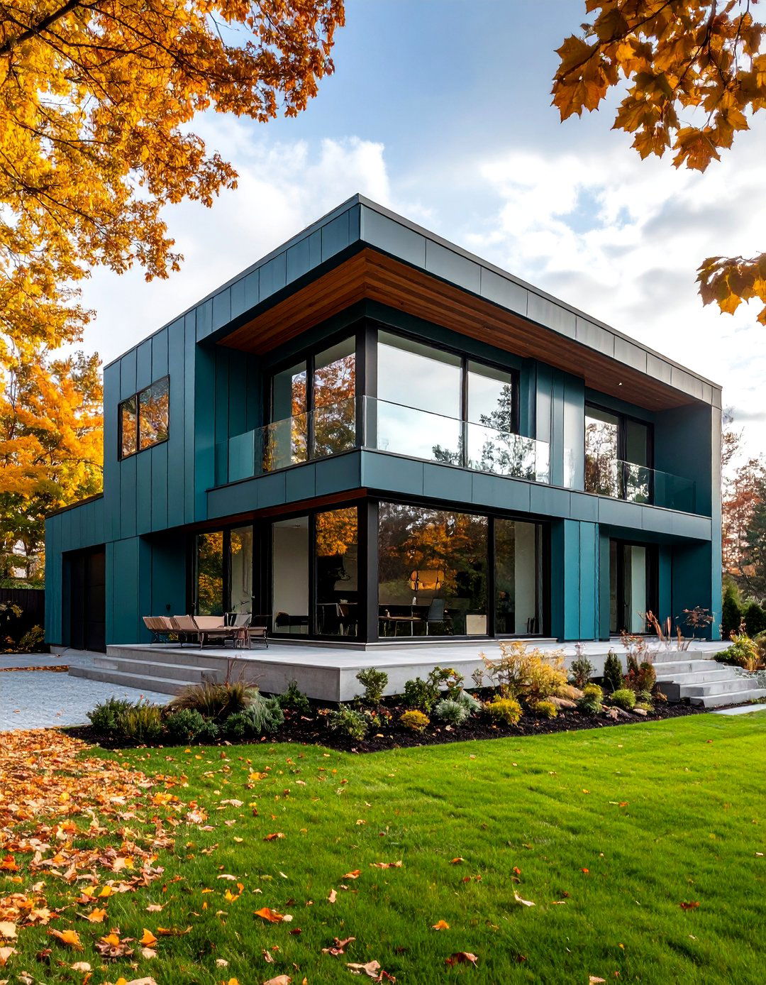 Teal with Charcoal Accents - 20 Teal House Exterior Ideas