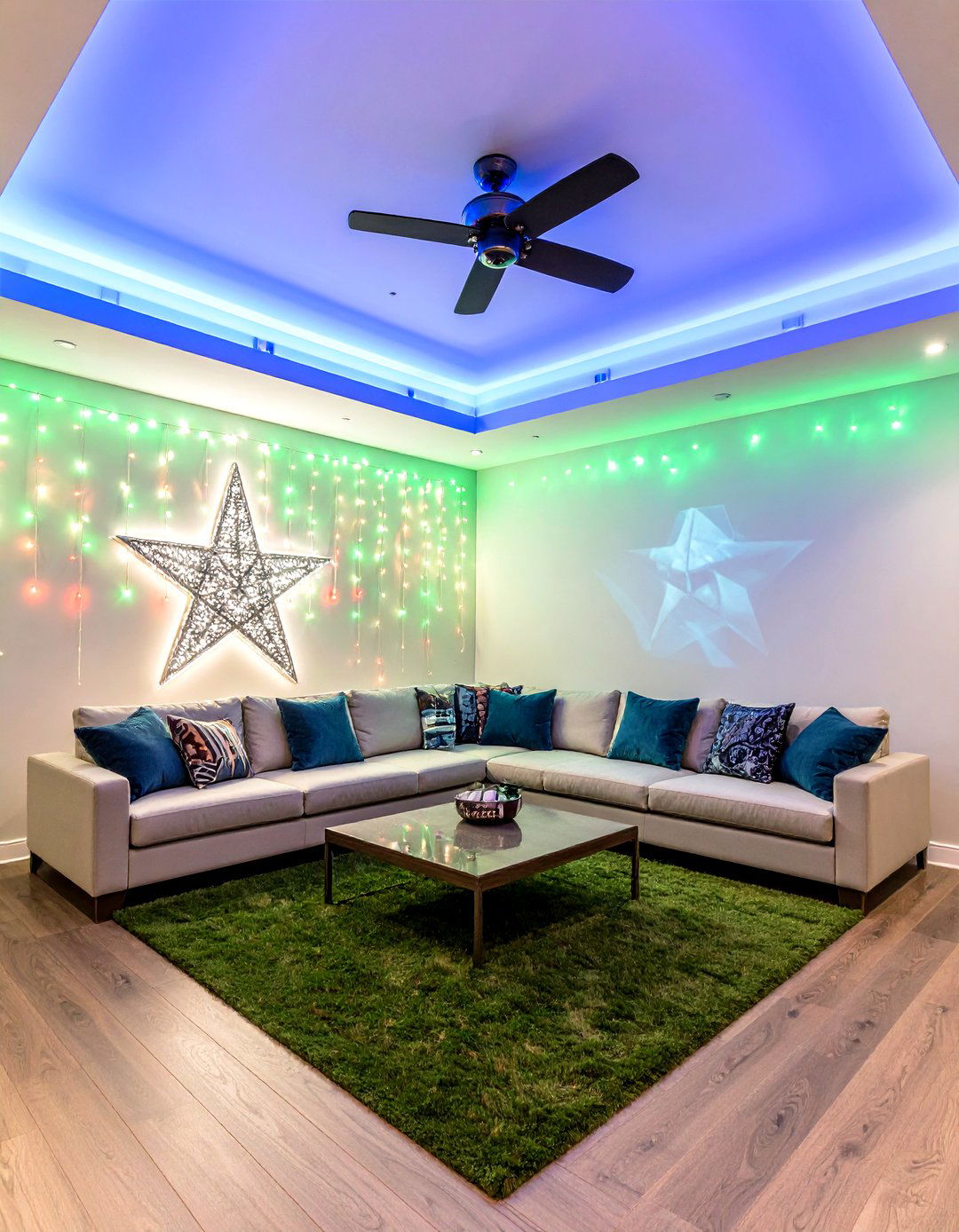 Team Color LED Backlighting and Logo Projector - 20 Dallas Cowboys Man Cave Ideas