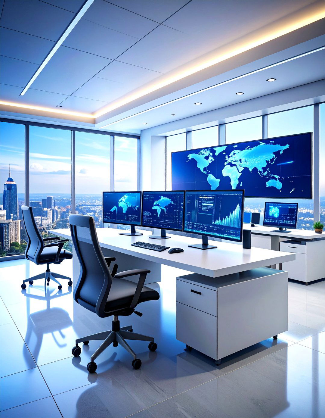 Tech Focused Man Cave Office Environment - 20 Man Cave Office Ideas