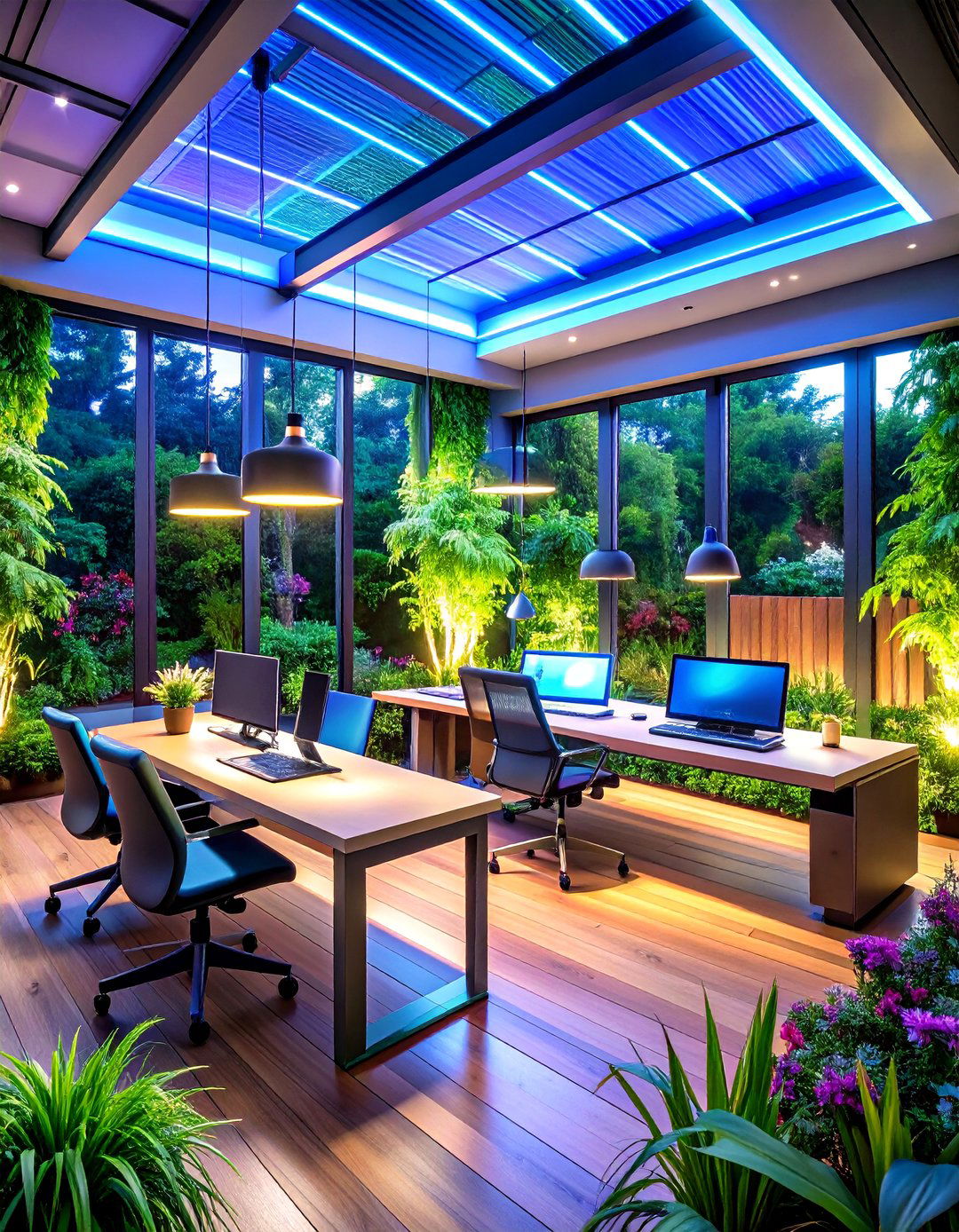 Tech Forward Workcation Garden Room - 20 Garden Room Ideas