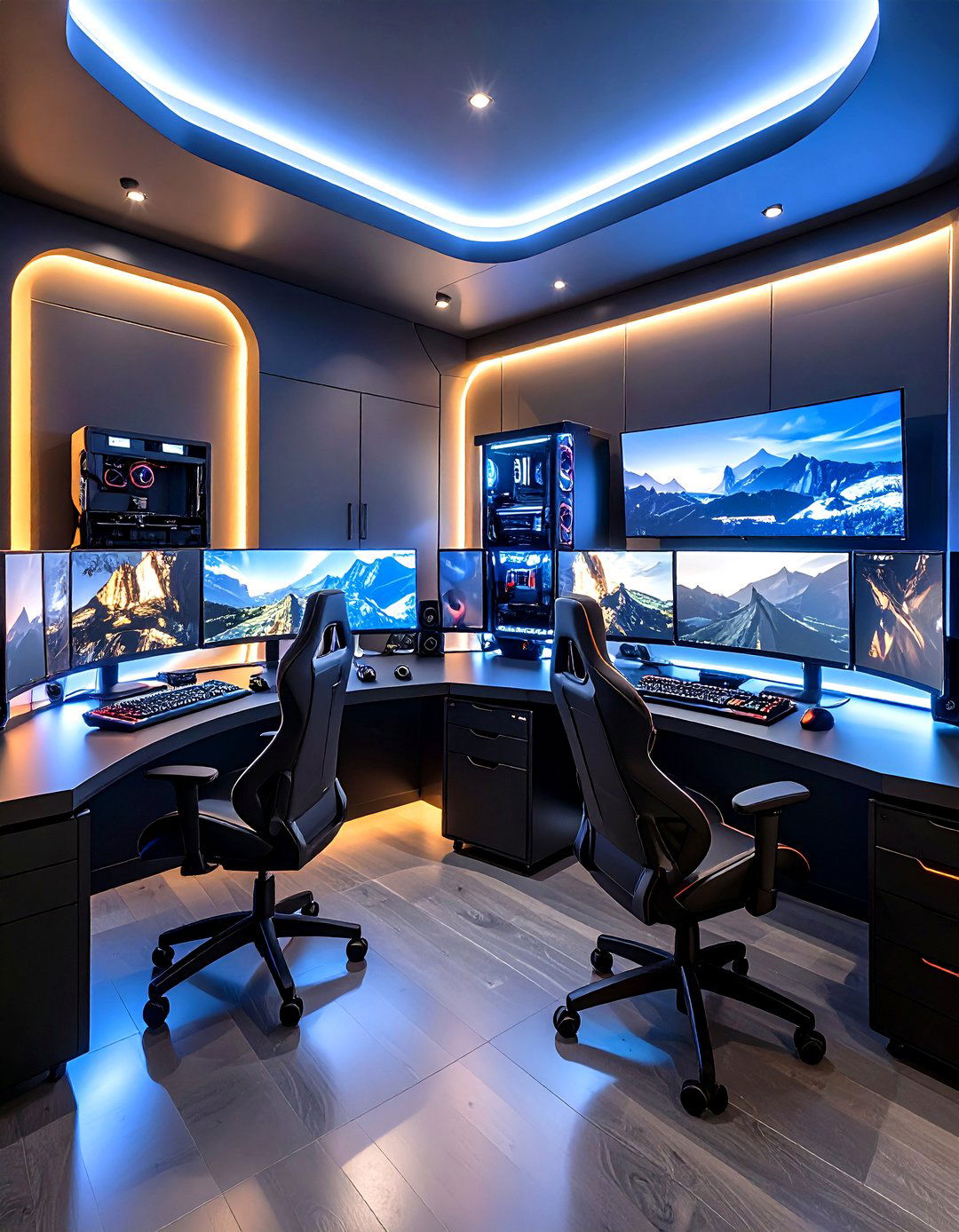 Tech Gaming Man Cave Battlestation - 20 Man Cave Design Ideas