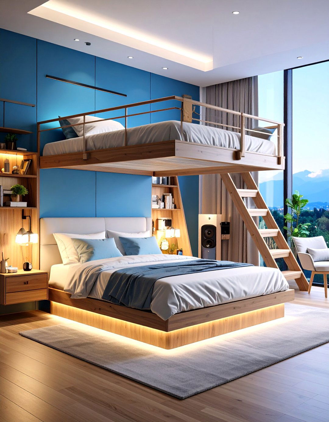 Tech Integrated Smart Loft Bed - 20 Loft Bed Ideas