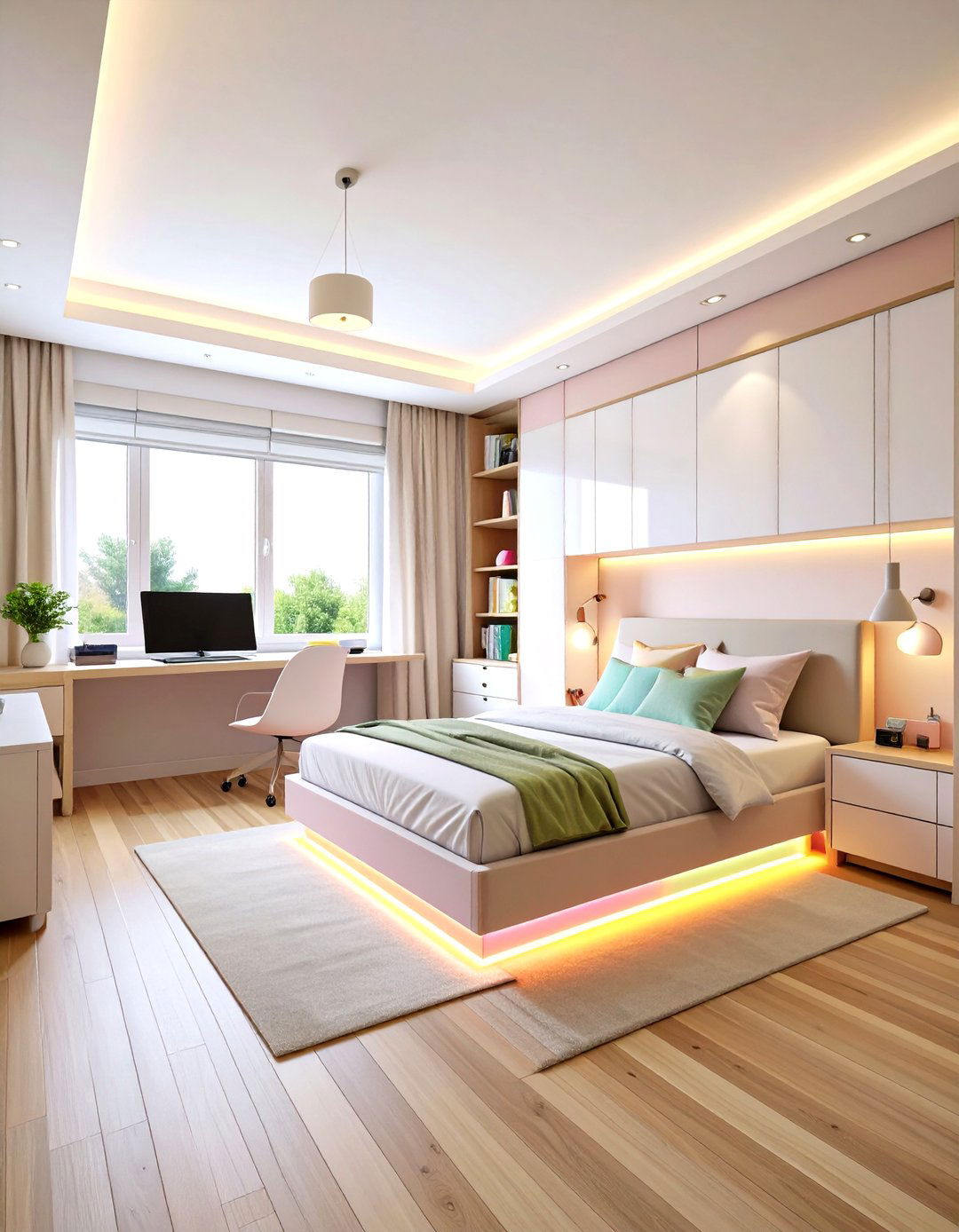 Tech Integration and LED Strips - 20 Tween Bedroom Ideas